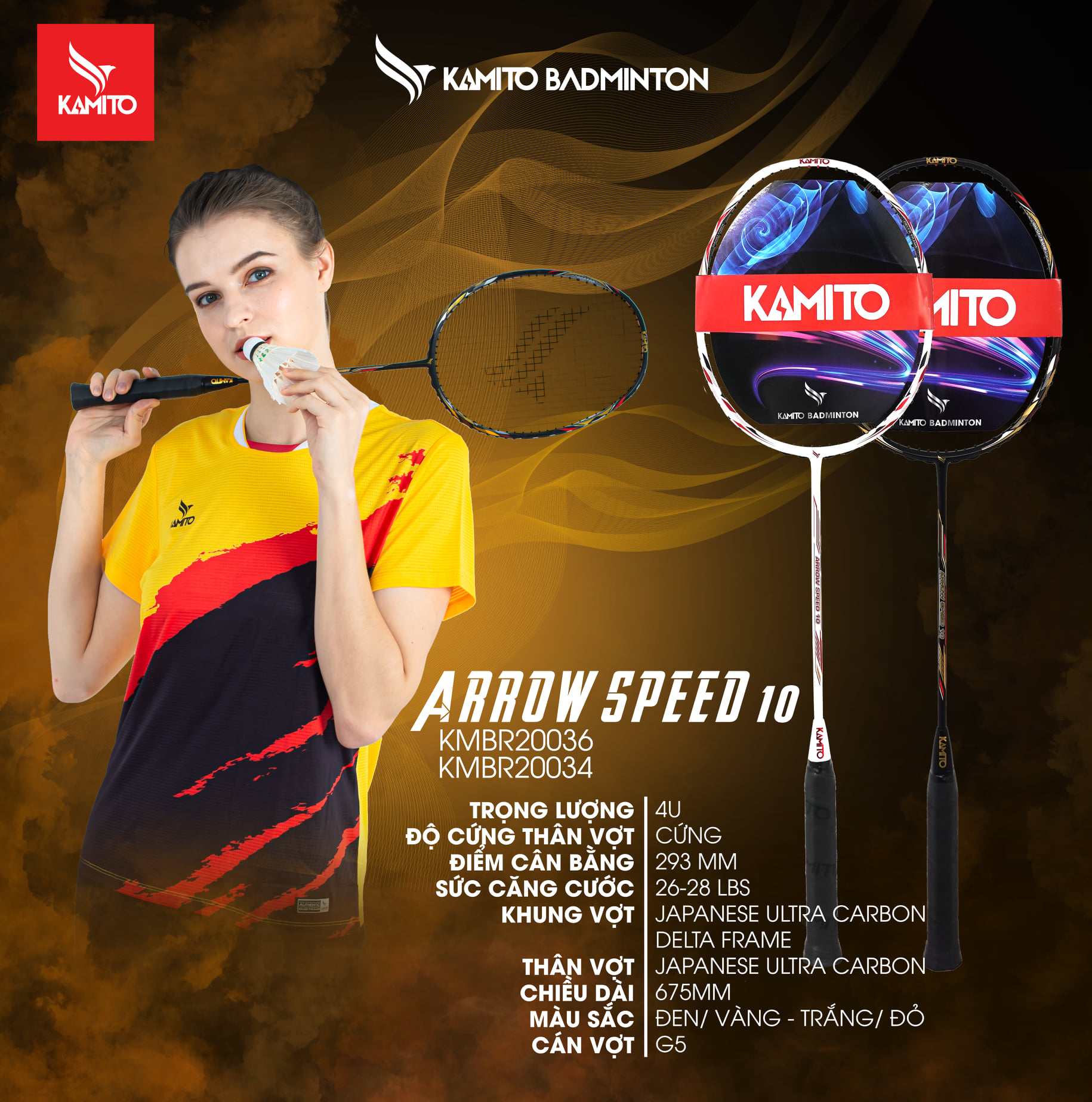 Vợt Cầu Lông Kamito Arrow Speed 10 Chính Hãng