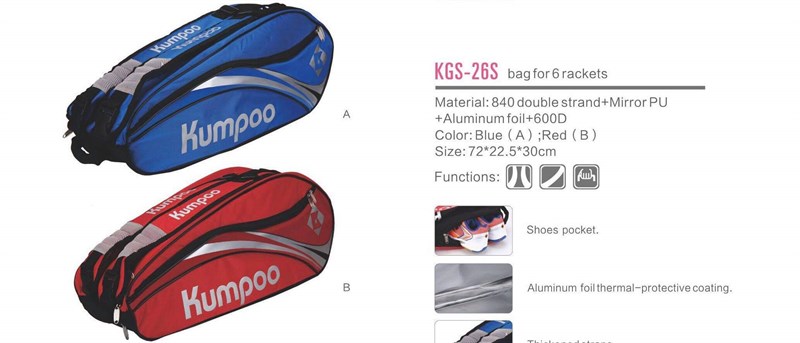 Bao vợt cầu lông Kumpoo K 26s 2 màu lựa chọn