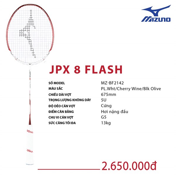 Vợt Cầu lông Mizuno JPX 8 Flash mã MZ-BF2142 Đỏ