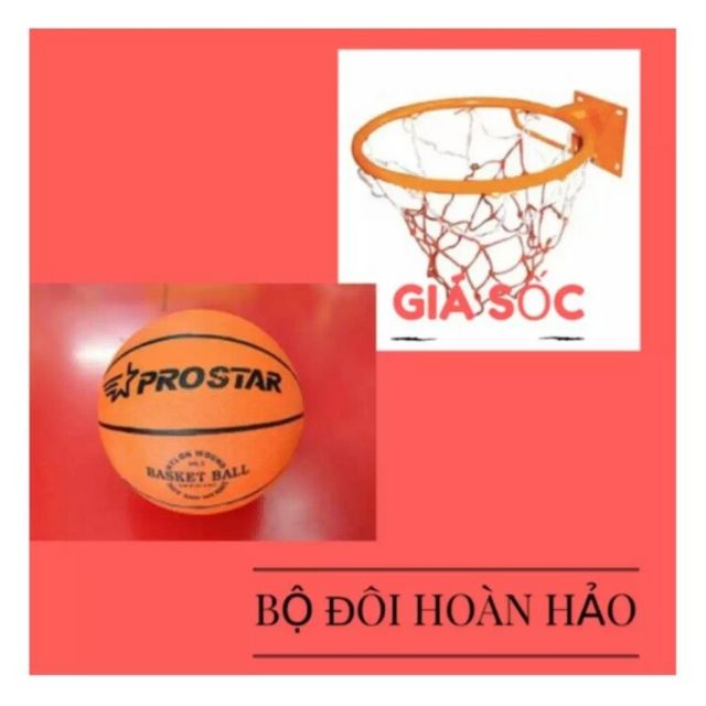 Bộ vành bóng rổ 30cm + Bóng rổ số 5 ( HS tiểu học )