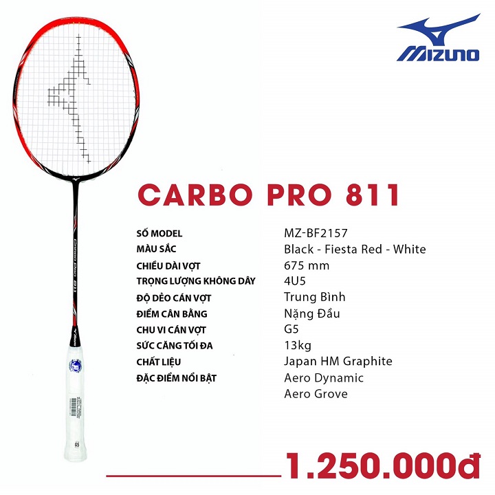 Vợt Cầu Lông Mizuno Carbo Pro 811 Chính Hãng