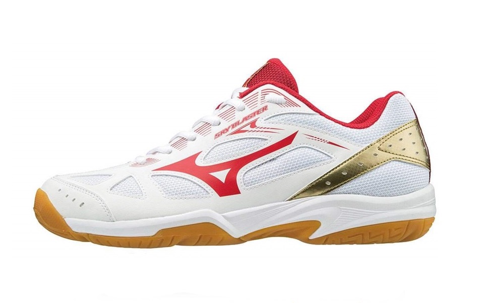 Giày cầu lông Mizuno Sky Blaster - Trắng đỏ vàng