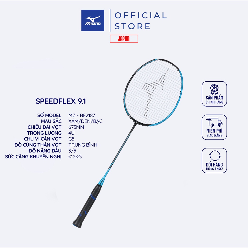 Vợt Cầu Lông Mizuno Speedflex 9.1 - Xanh Đen Chính hãng