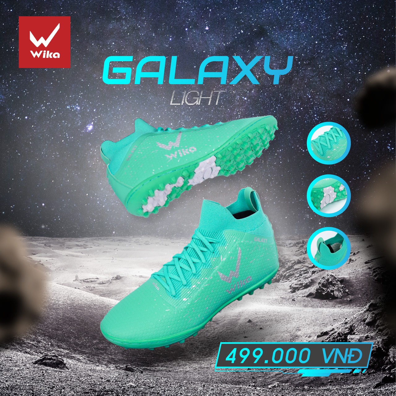 Giày đá bóng Wika GALAXY màu Xanh new 2022