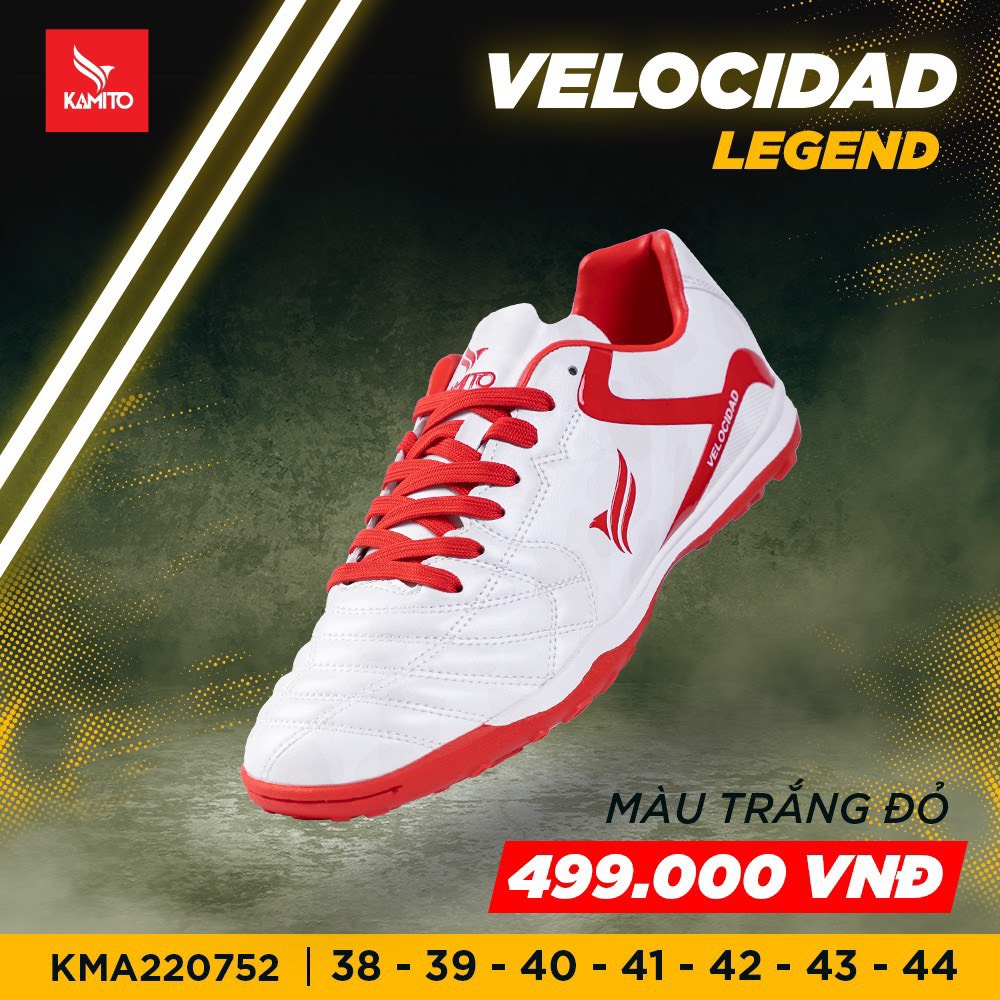 Giày bóng đá Kamito Velocidad Lengend-TF Trắng đỏ