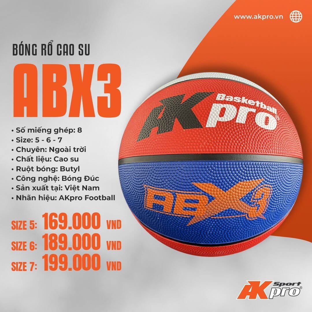 Bóng rổ da AKpro ABX3