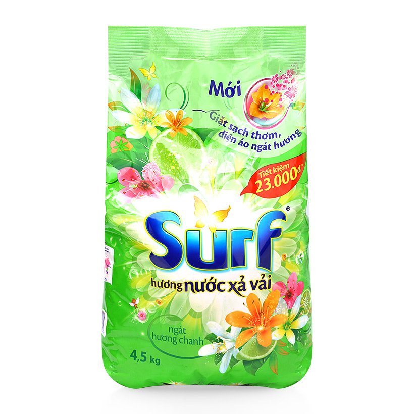 Bột giặt Surf hương nước xả vải ngát hương chanh túi 4,5 kg