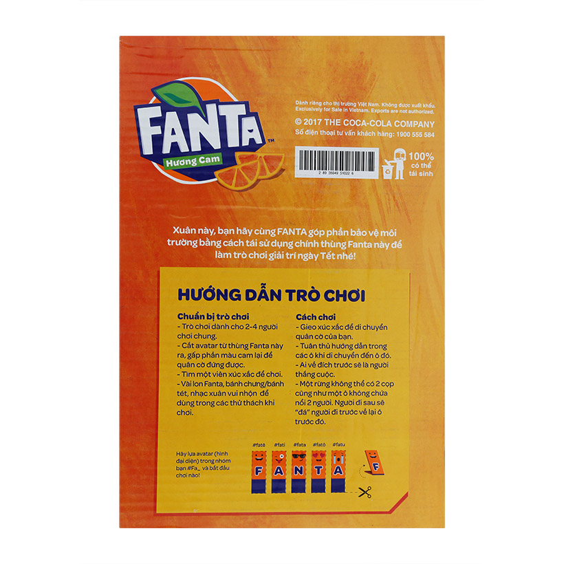 Nước giải khát hương cam Fanta lon 330ml