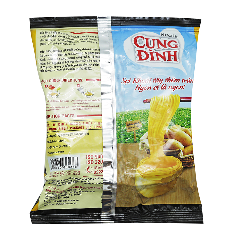 Mì khoai tây Cung Đình vị gà hầm gói 80g
