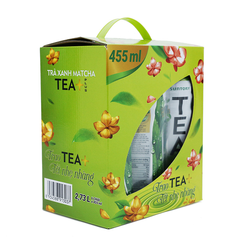 Trà xanh Matcha Tea+ Plus chai hộp 6 chai x 455ml