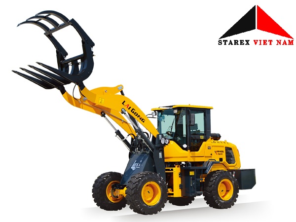 máy xúc lật gắp gỗ