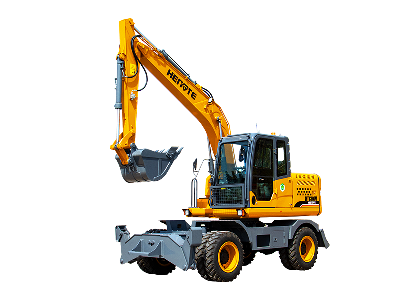 Máy xúc đào 05 bánh lốp Hengte HT125W
