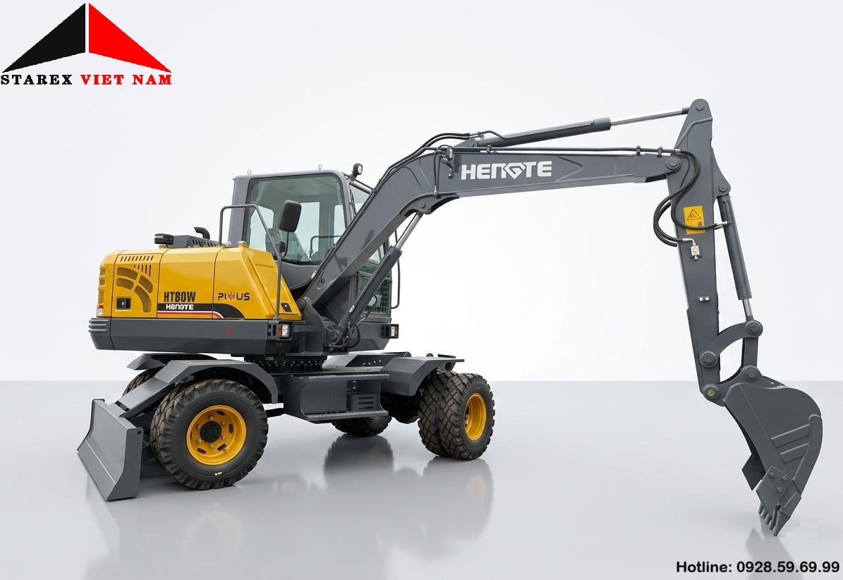 Máy xúc đào bánh lốp 03 Trung Quốc Hengte HT75W