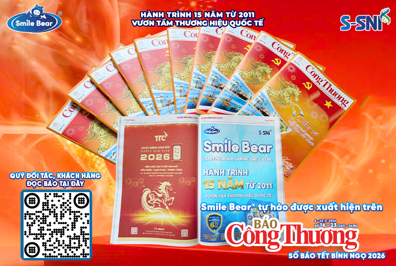 SMILE BEAR® TỰ HÀO XUẤT HIỆN TRÊN BÁO CÔNG THƯƠNG – SỐ TẾT BÍNH NGỌ 2026