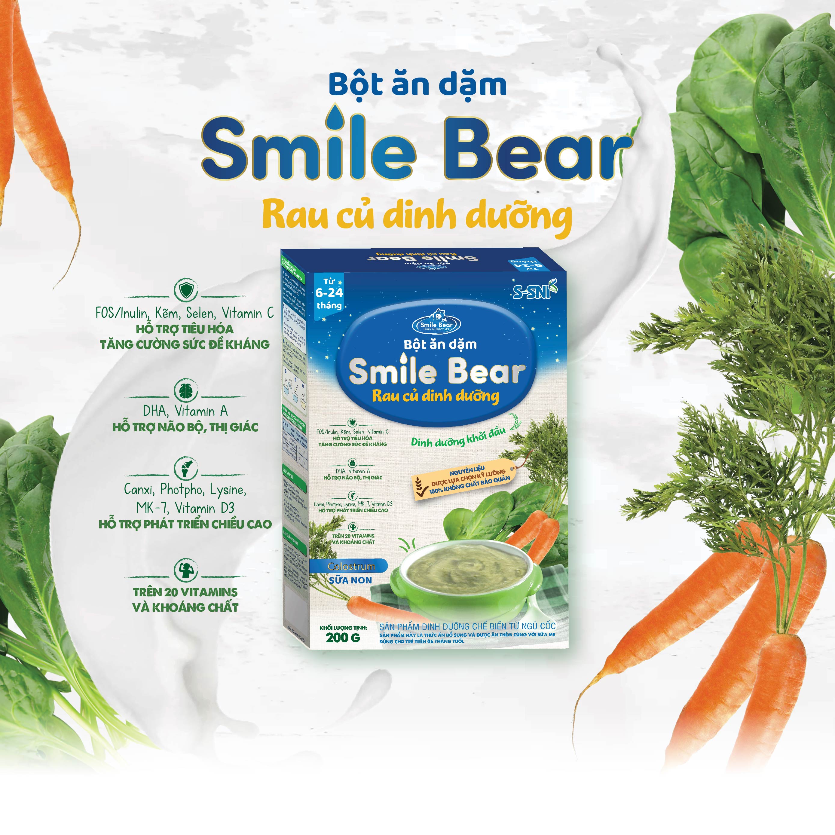 Bột ăn dặm Smile Bear - Rau củ dinh dưỡng