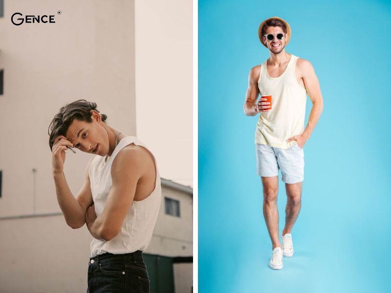 Áo ba lỗ và quần short là hai item đơn giản trong chuyến du lịch