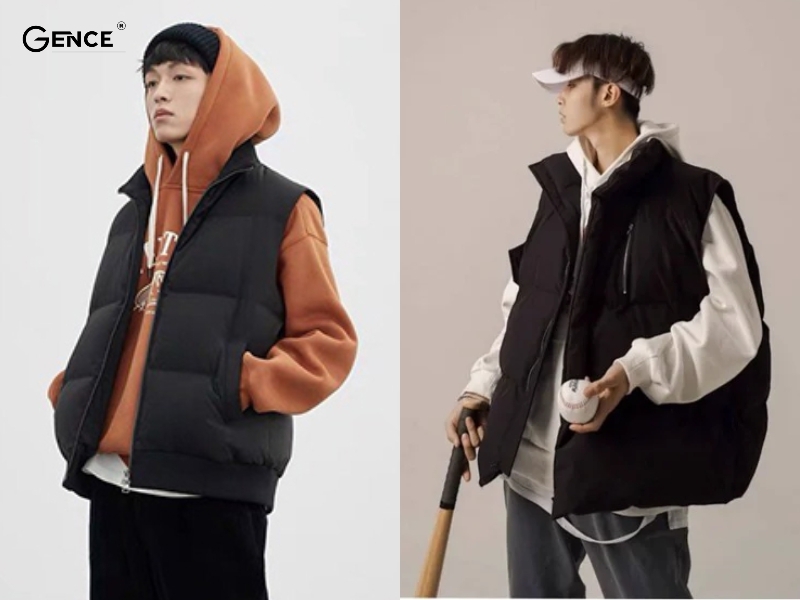 Áo gile nam kết hợp với hoodie tạo phong cách độc lạ