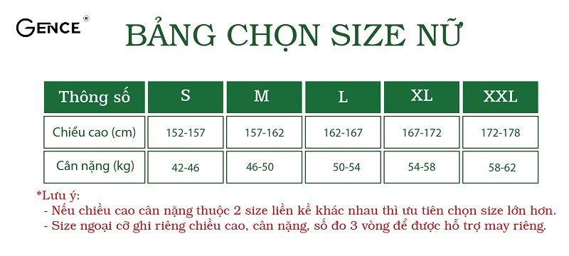 Áo khoác size M cho nữ là bao nhiêu kg
