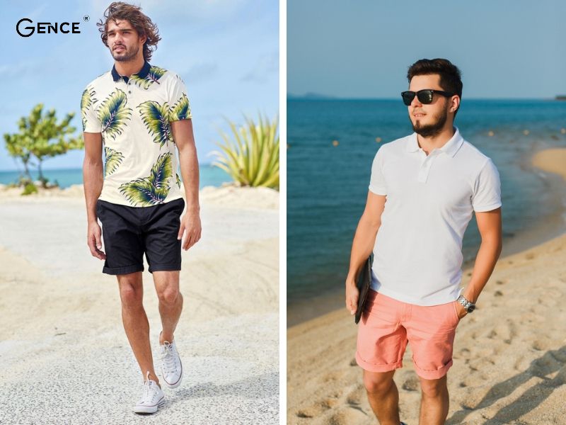 Áo polo mix cùng quần short