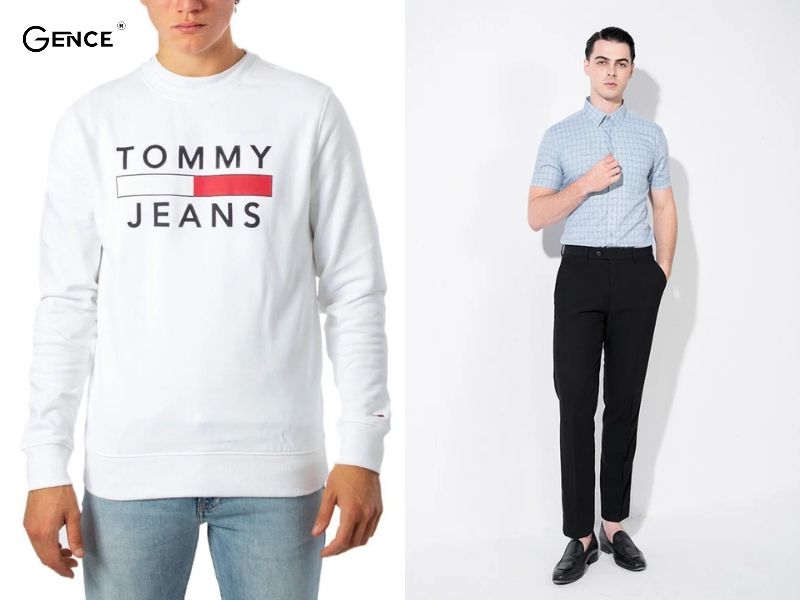 Áo thun dài tay mix cùng quần âu mang phong cách cá tính