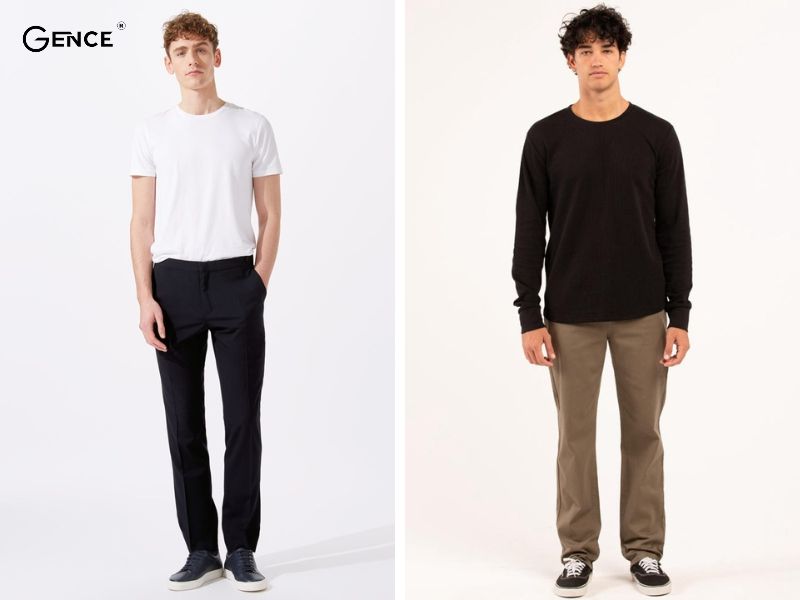 Áo thun mix cùng quần chinos tạo sự đơn giản