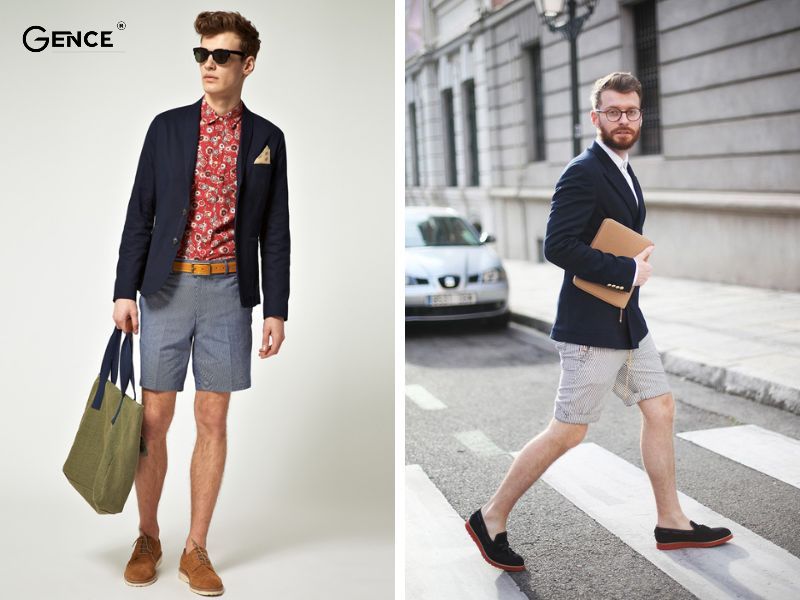 Áo vest mix cùng quần short nam