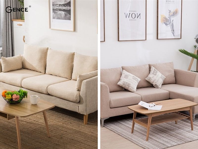 Bộ ghế sofa màu be đẹp mắt cùng tông với căn phòng