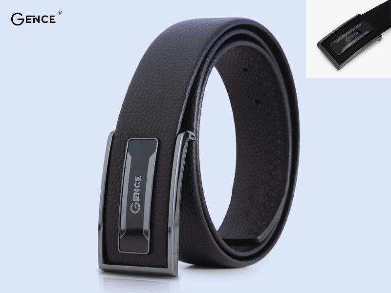 Thắt lưng da bò thật LG03 Gence khóa bấm