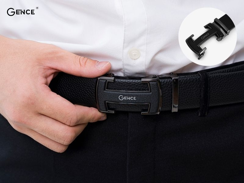 Thắt lưng da bò LG01 Gence màu đen
