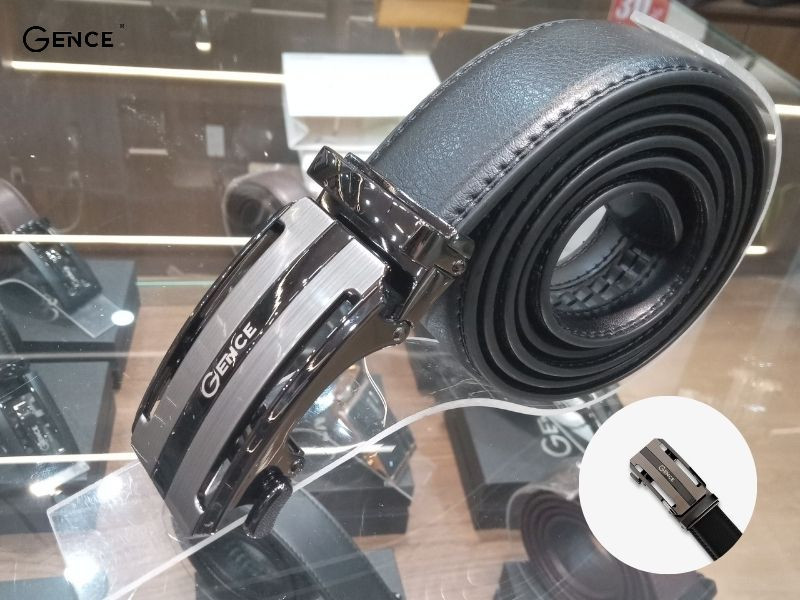 Thắt lưng LG26 Gence da bò thật mặt khóa lăn