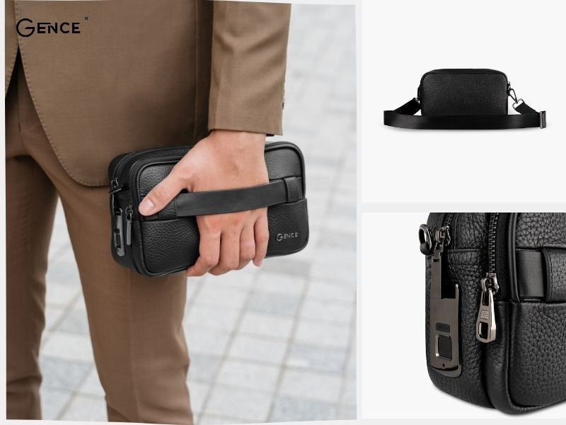 RB08 khóa vân tay vừa đeo chéo, vừa cầm tay