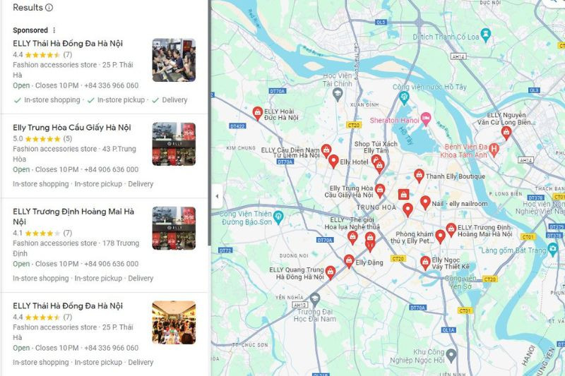 Chuỗi cửa hàng của ELLY được đặt ở các vị trí thuận tiện