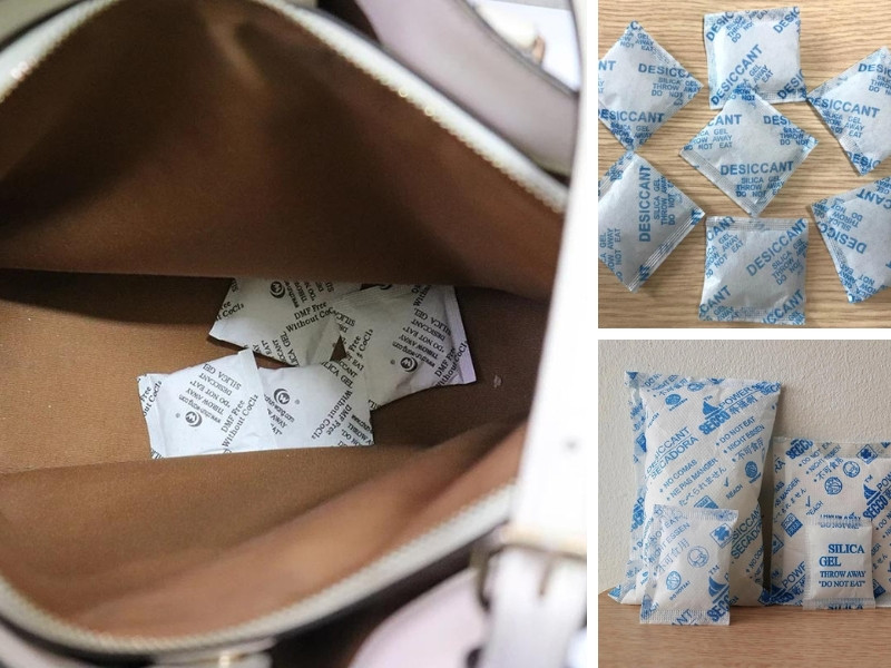 Gói silica hút ẩm khử mùi, nấm mốc cho túi da