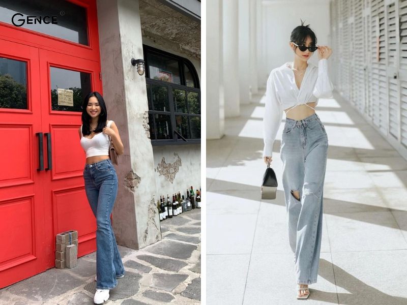 Phối đồ nữ đi chơi với croptop và quần jeans