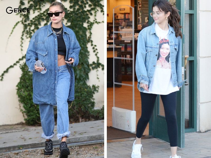 Cá tính khi mix-match denim jacket với áo T-shirt