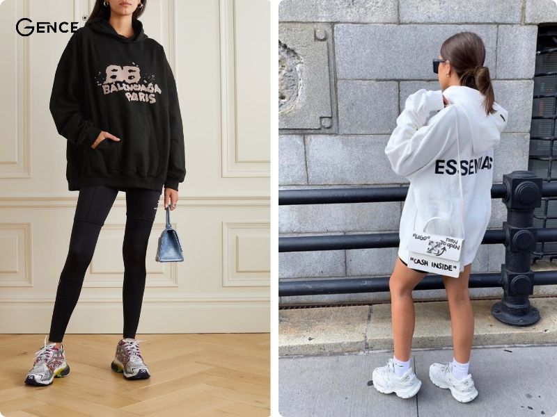 Style thời trang cá tính cùng áo hoodie phối balenciaga triple s