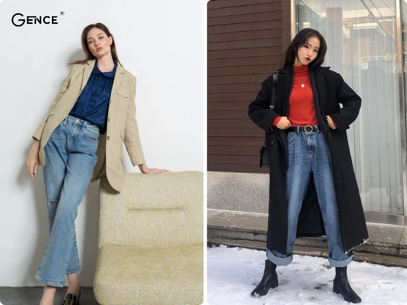 Lịch sự, sang trọng khi phối blazer, mangto với quần ống rộng