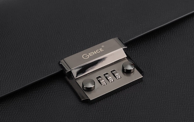 Cặp da công sở khóa số da Epsom chống trầy xước - chống thấm 