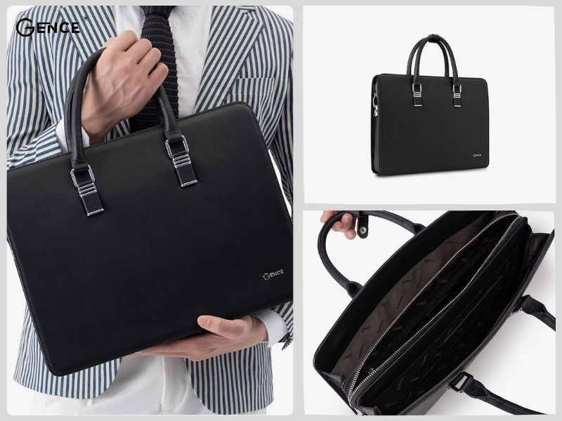 CGL08 da bò vân Taiga khóa số hông màu đen