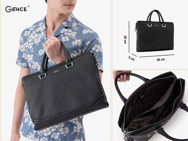 Cặp da đựng laptop 15.6 inch GCE14 da bò Mill