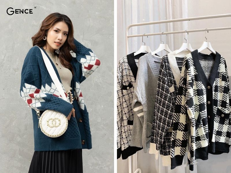 Cardigan họa tiết được ưa chuộng