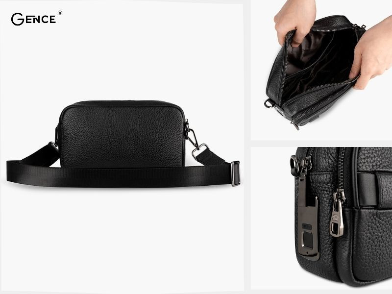 RB08 Gence màu đen khóa vân tay có thể đeo chéo