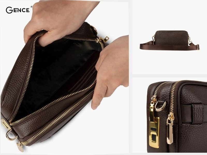 RB09 Gence màu nâu khóa vân tay ngăn chứa rộng rãi