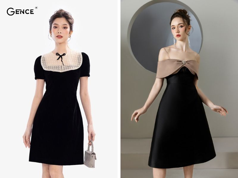 Đầm đen chữ A tôn lên vẻ đẹp thanh lịch