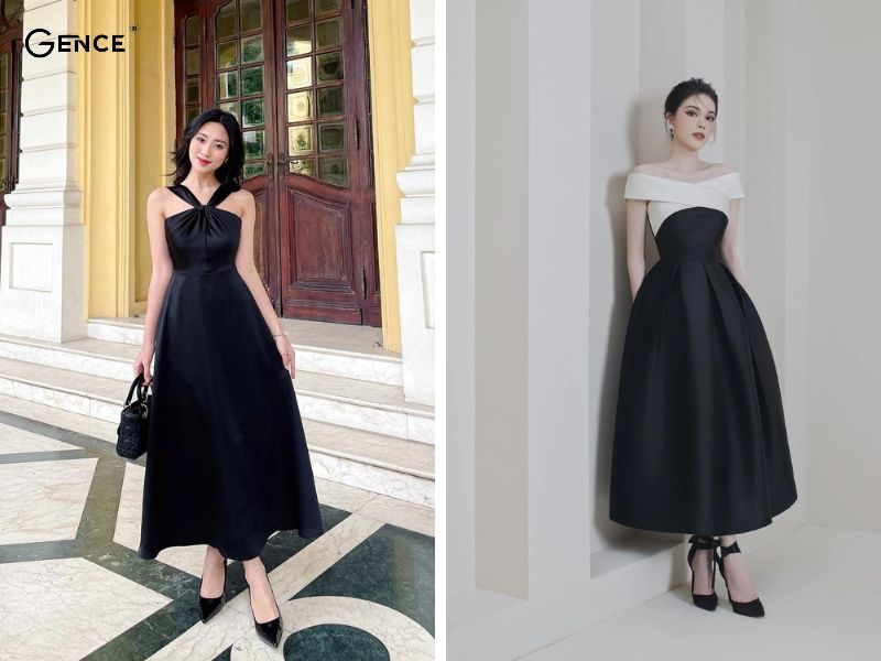 Đầm đen xòe sang trọng cho chị em