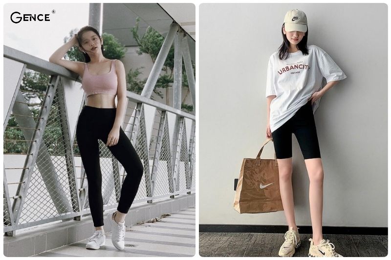 Diện quần legging khéo léo cùng giày sneaker