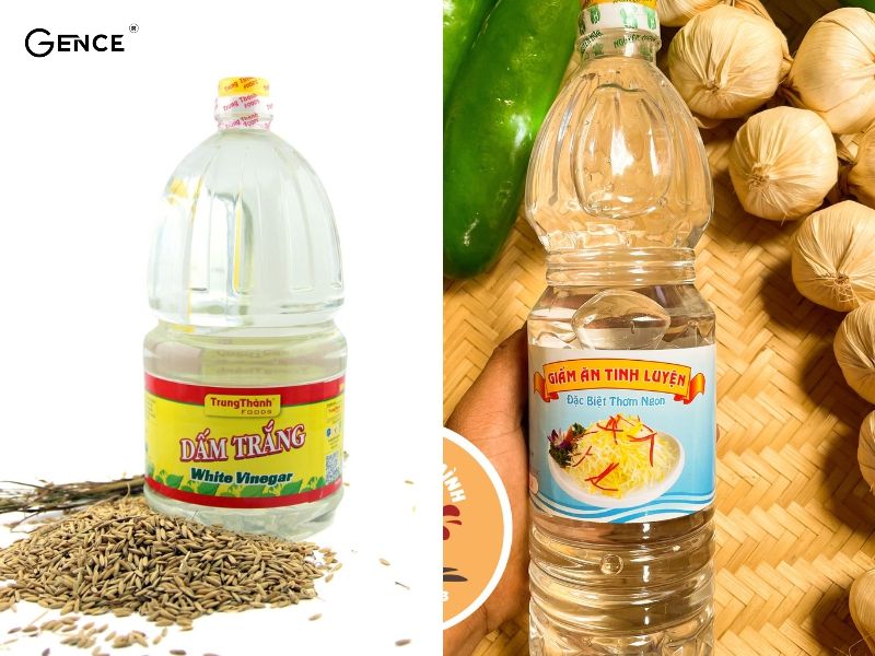 Giấm ăn làm cho da giày mềm đơn giản