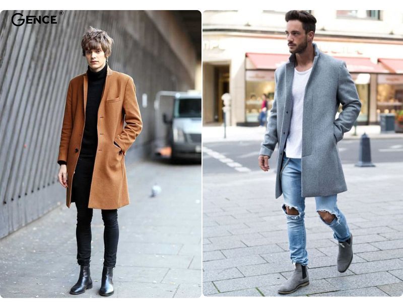Giầy chelsea boot nam phối đồ cùng áo măng tô