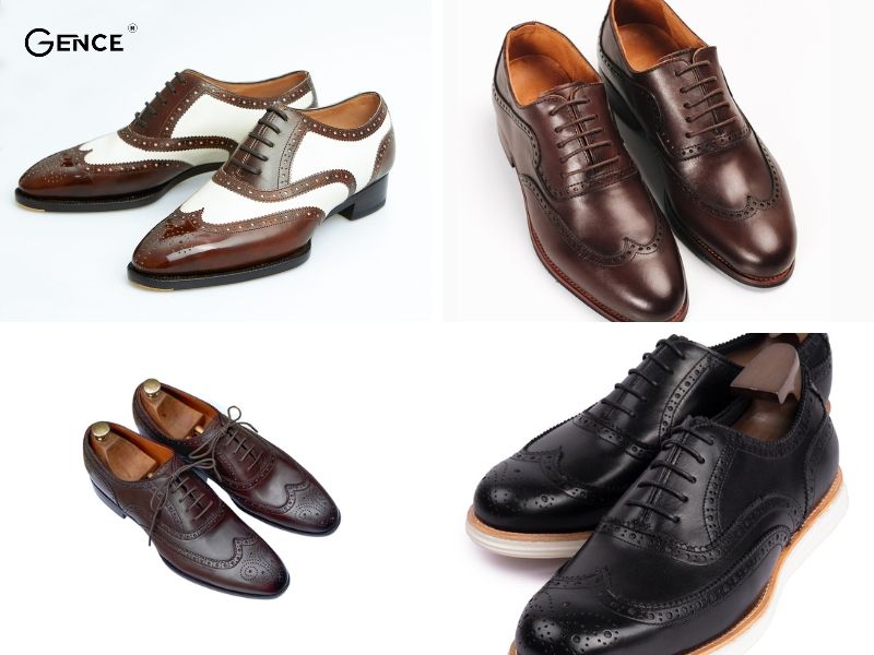 Giày Oxford Wingtip có hoa văn ấn tượng