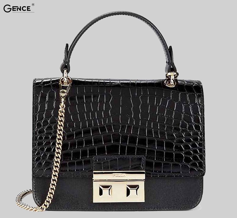 Giỏ xách Furla màu đen Furla Bella Croc sang trọng